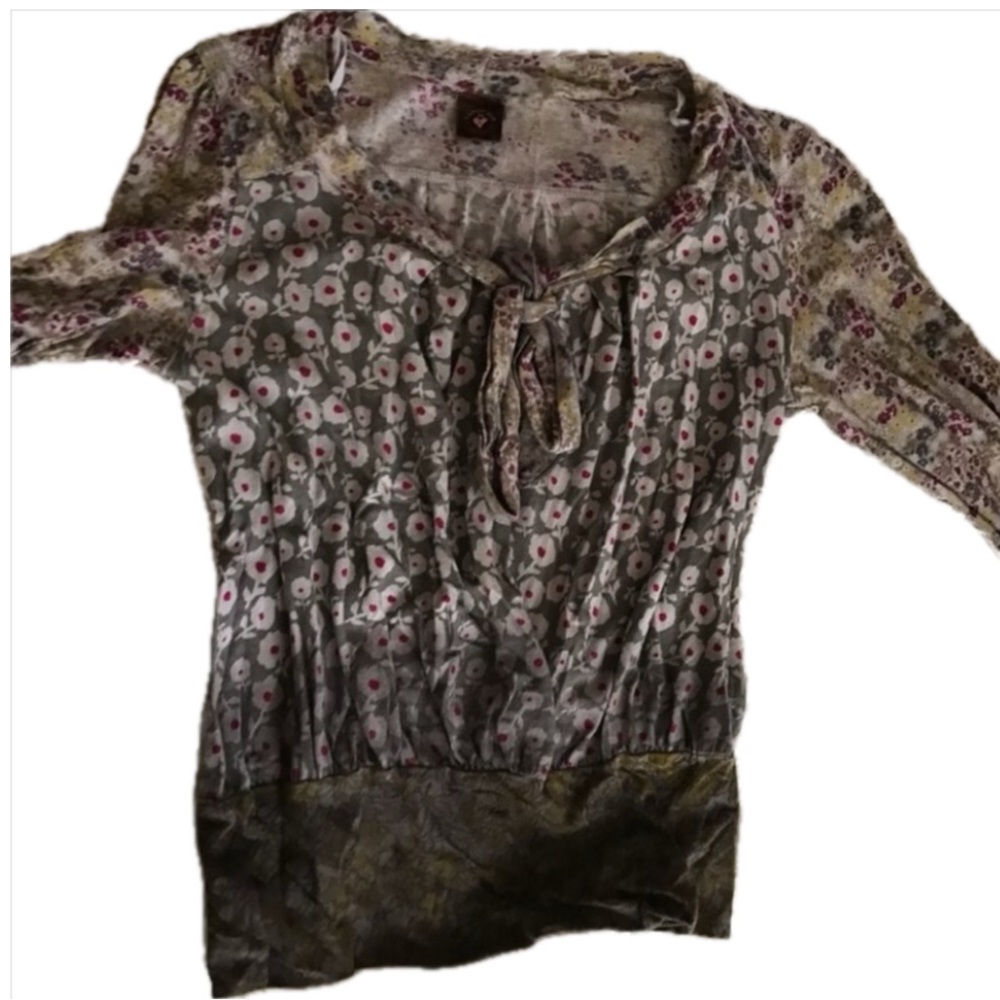 Anthropologie Vintage Liberty Print Tie Neck Defined waist Boho Top! - Picture 5 of 10